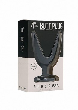 Butt Plug - Split #1 - 4 Inch - Black Plug & Play