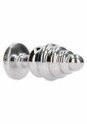 Ribbed Diamond Plug - 3.75 Inch - Silver Rich