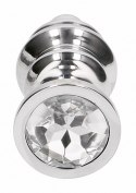 Ribbed Diamond Plug - 3.75 Inch - Silver Rich