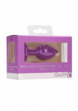 Diamond Heart Butt Plug - Regular - Purple Ouch!