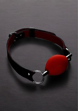 Oval Silicone Ball Gag - Red Steel