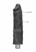 10" / 25 cm Realistic Vibrating Dildo - Black RealRock