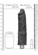 10" / 25 cm Realistic Vibrating Dildo - Black RealRock