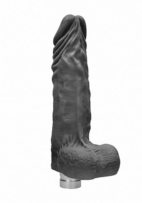 10" / 25 cm Realistic Vibrating Dildo With Balls - Black RealRock