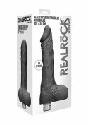 10" / 25 cm Realistic Vibrating Dildo With Balls - Black RealRock