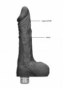 10" / 25 cm Realistic Vibrating Dildo With Balls - Black RealRock