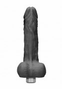 10" / 25 cm Realistic Vibrating Dildo With Balls - Black RealRock