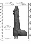 10" / 25 cm Realistic Vibrating Dildo With Balls - Black RealRock