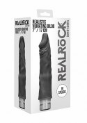 7" / 17 cm Realistic Vibrating Dildo - Black RealRock