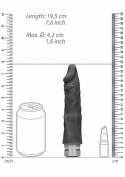 7" / 17 cm Realistic Vibrating Dildo - Black RealRock