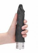 7" / 17 cm Realistic Vibrating Dildo - Black RealRock