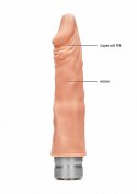 7" / 17 cm Realistic Vibrating Dildo - Flesh RealRock