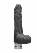 7" / 17 cm Realistic Vibrating Dildo With Balls - Black RealRock