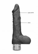 7" / 17 cm Realistic Vibrating Dildo With Balls - Black RealRock