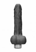 7" / 17 cm Realistic Vibrating Dildo With Balls - Black RealRock