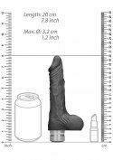 7" / 17 cm Realistic Vibrating Dildo With Balls - Black RealRock