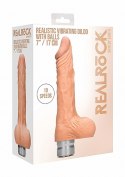 7" / 17 cm Realistic Vibrating Dildo With Balls - Flesh RealRock