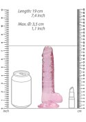 Dildo różowe z mocną przyssawką różowy orgazm 19cm RealRock