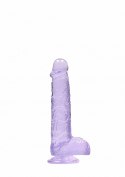 Dildo z przyssawką mały fioletowy penis 17 cm RealRock