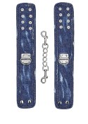 Kajdanki- Denim Ankle Cuffs - Roughend Denim Style - Blue Ouch!