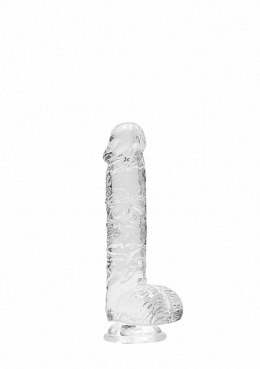 Mały przezroczysty penis dildo z przyssawką 17 cm RealRock