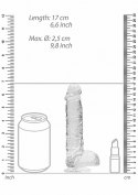 Mały przezroczysty penis dildo z przyssawką 17 cm RealRock