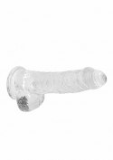 Mały przezroczysty penis dildo z przyssawką 17 cm RealRock