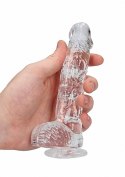 Mały przezroczysty penis dildo z przyssawką 17 cm RealRock