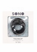 NO. 86 - Cock Ring Set - Black Sono