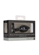 Regular Diamond Butt Plug With Handle - Black Ouch!