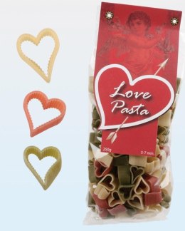 Makaron - Three coloured durum wheat pasta with tomato & spinach, Hearts Grajmy razem