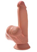 3D Cock Swinging Balls 7 inch Caramel skin tone