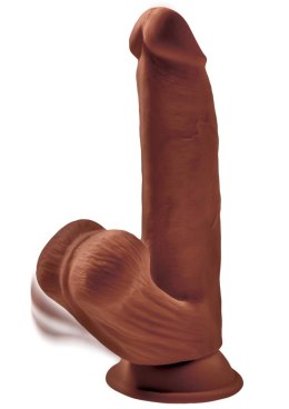 3D Cock Swinging Balls 8 inch Brown skin tone