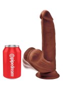 3D Cock Swinging Balls 8 inch Brown skin tone