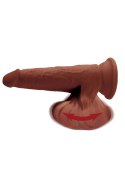 3D Cock Swinging Balls 8 inch Brown skin tone