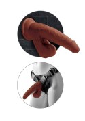 3D Cock Swinging Balls 8 inch Brown skin tone