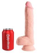 3D Fat Cock with Balls 10 inch Light skin tone