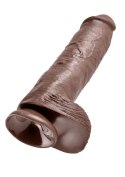 Cock 11 Inch With Balls Brown skin tone