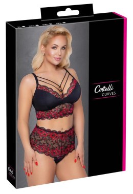 Bra and Briefs black/red 3XL Cottelli CURVES