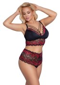 Bra and Briefs black/red 3XL Cottelli CURVES