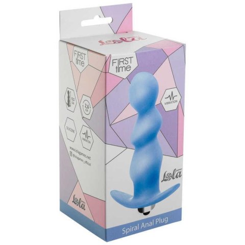 Plug-Butt plug with vibration Spiral Anal Plug Blue Lola Toys