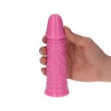 Małe różowe gumowe dildo żylaste z przyssawką 13cm Toyz4lovers