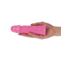 Małe różowe gumowe dildo żylaste z przyssawką 13cm Toyz4lovers