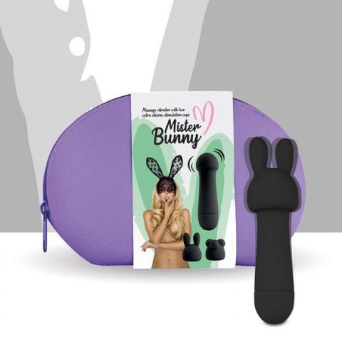 FeelzToys - Mister Bunny Massage Vibrator met 2 Dopjes Zwart FeelzToys