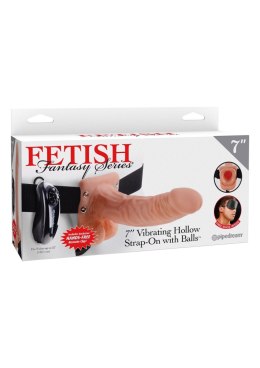 7in. Vibrating Hollow Strap-On Light skin tone