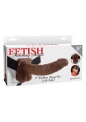 9 inch Hollow Strap-On Balls Brown skin tone