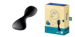 Gładkie dildo płaskie z wibracjami czarny korek Satisfyer