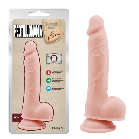 Dildo wyginane elastyczne penis przyssawka 19cm T-skin Real