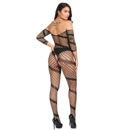 Sexy bodystocking z siatki odkryte ramiona S/L