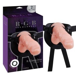 Strap-on zestaw uprząż penis członek dildo komplet R.G.B